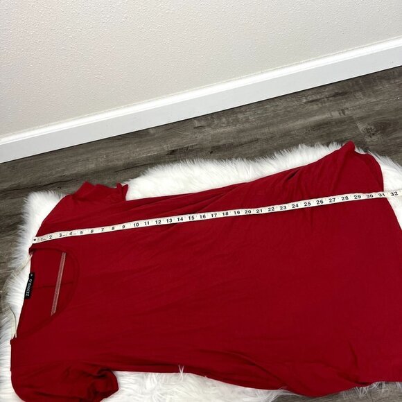 Zennilo Red Short Sleeve Jersey Swing Dress with Pockets Womens Small - Picture 7 of 9